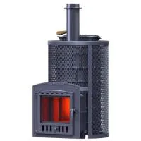 Печь для бани ТехноЛит AVANGARD ЗК 40 (П2) Ураган в круглой сетке