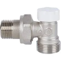 STOUT SVL Клапан SVL-1166-000015 запорно-балансировочный угловой, 1/2" х 3/4"ЕК