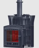 Печь для бани ТехноЛит AVANGARD ЗК 35 (П2) Ураган в сетке Тюльпан