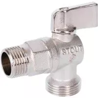 STOUT Кран  SVB-0059-001234 шаровой угловой для бытовой техники 1/2 х 3/4