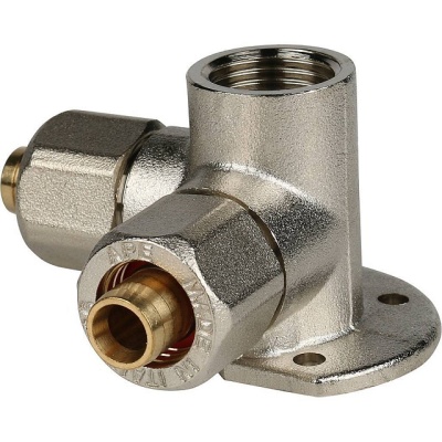фото STOUT SFS-0014-001216 Тройник настенный с креплением для металлопластиковых труб винтовой